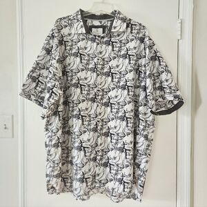 Suslo Couture Mens Shirt 5X Button Front Bowling Camp Hawaiian Casual Soft Chain